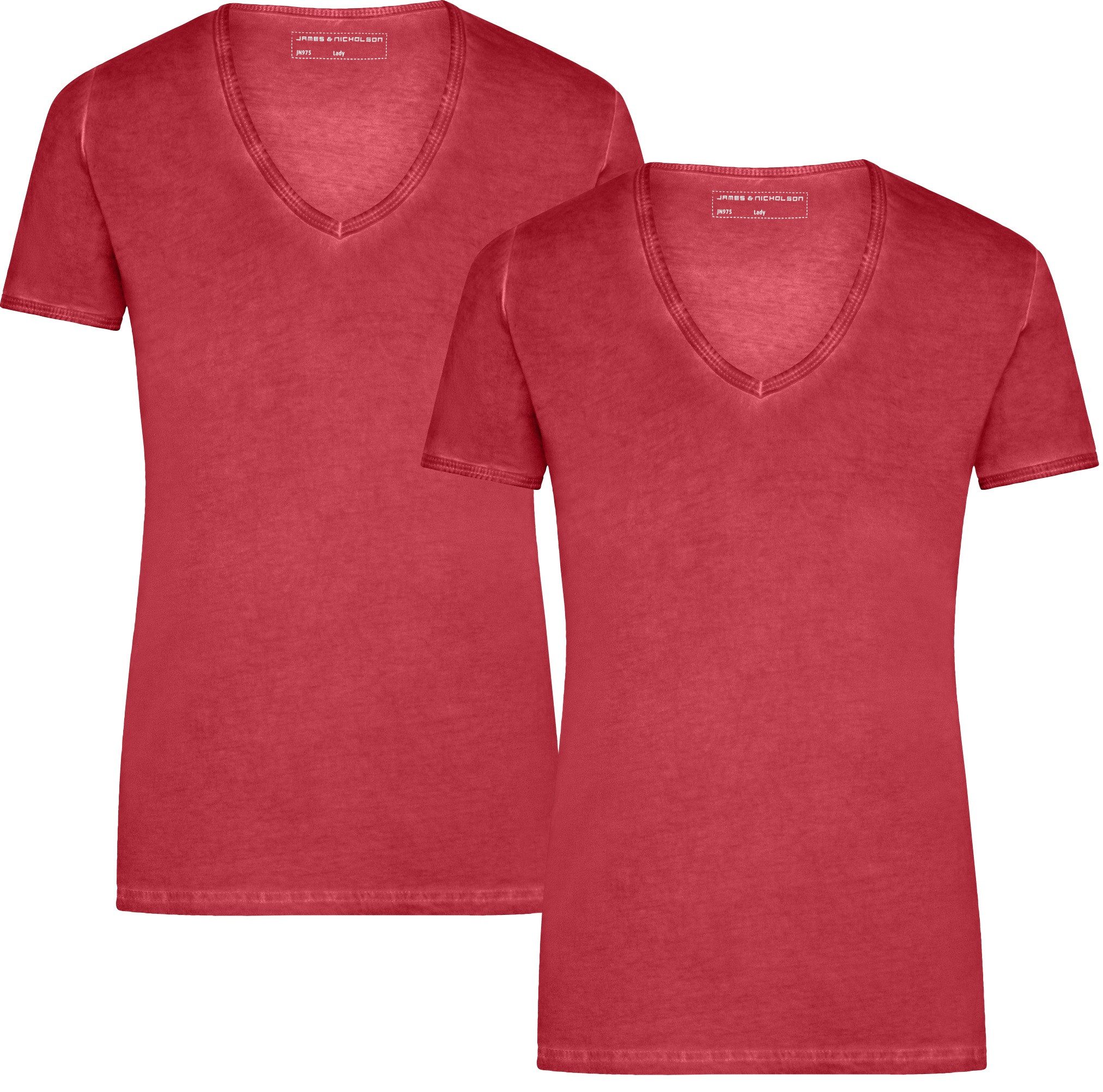 T-Shirt Doppelpack Tailliertes Damen T-Shirt mit trendiger Spraytechnik JN975