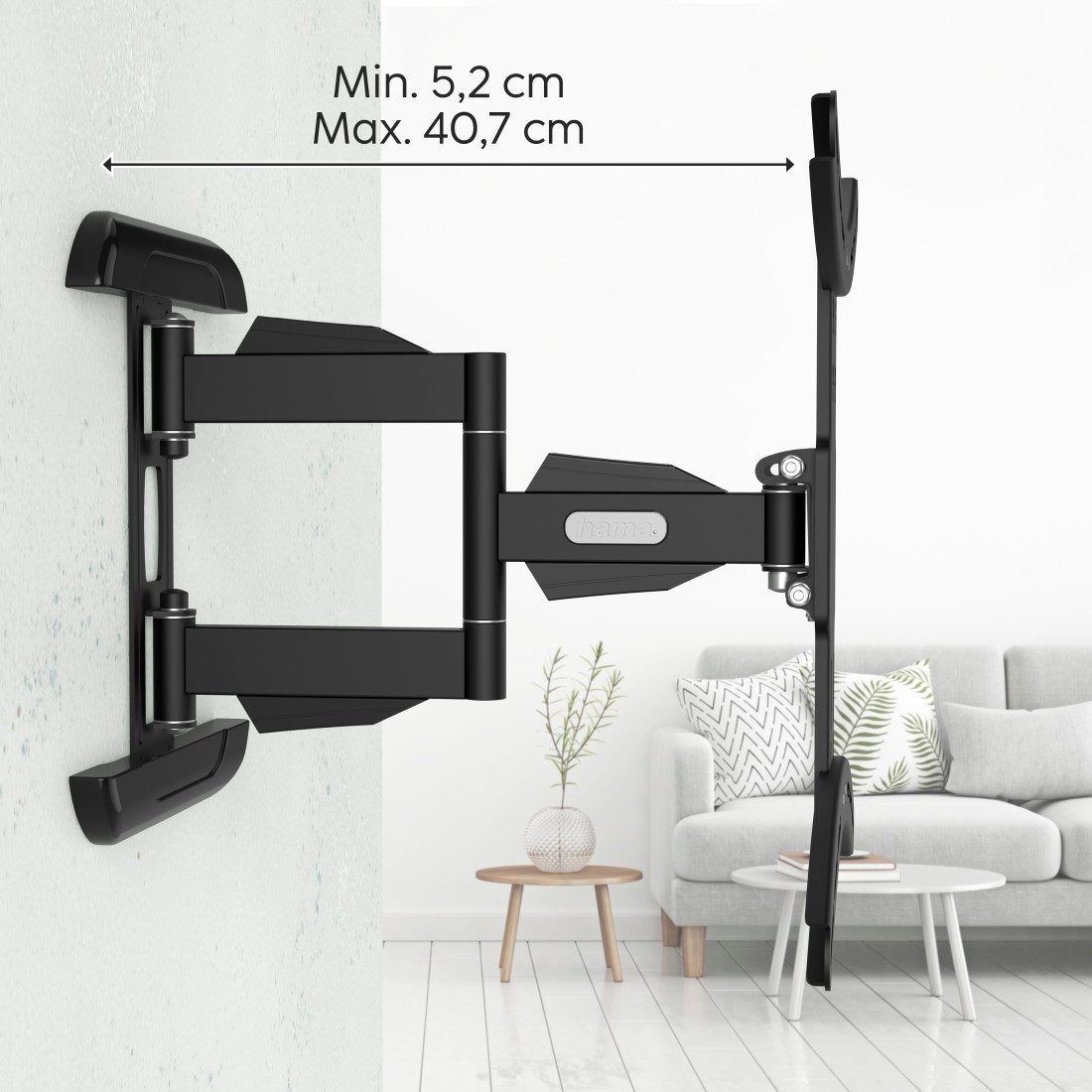 Hama TV-Wandhalterung Halterung, schwenkbar, neigbar, ausziehbar von 81 - 165 (32" - 65), (bis 65 Zoll, max. 35 kg)