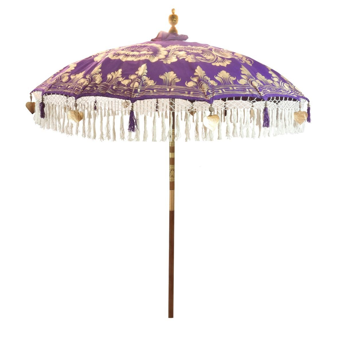 Oriental Galerie Sonnenschirm Lila Gold Bali Garten-Sonnenschirm 180 cm Fra günstig online kaufen