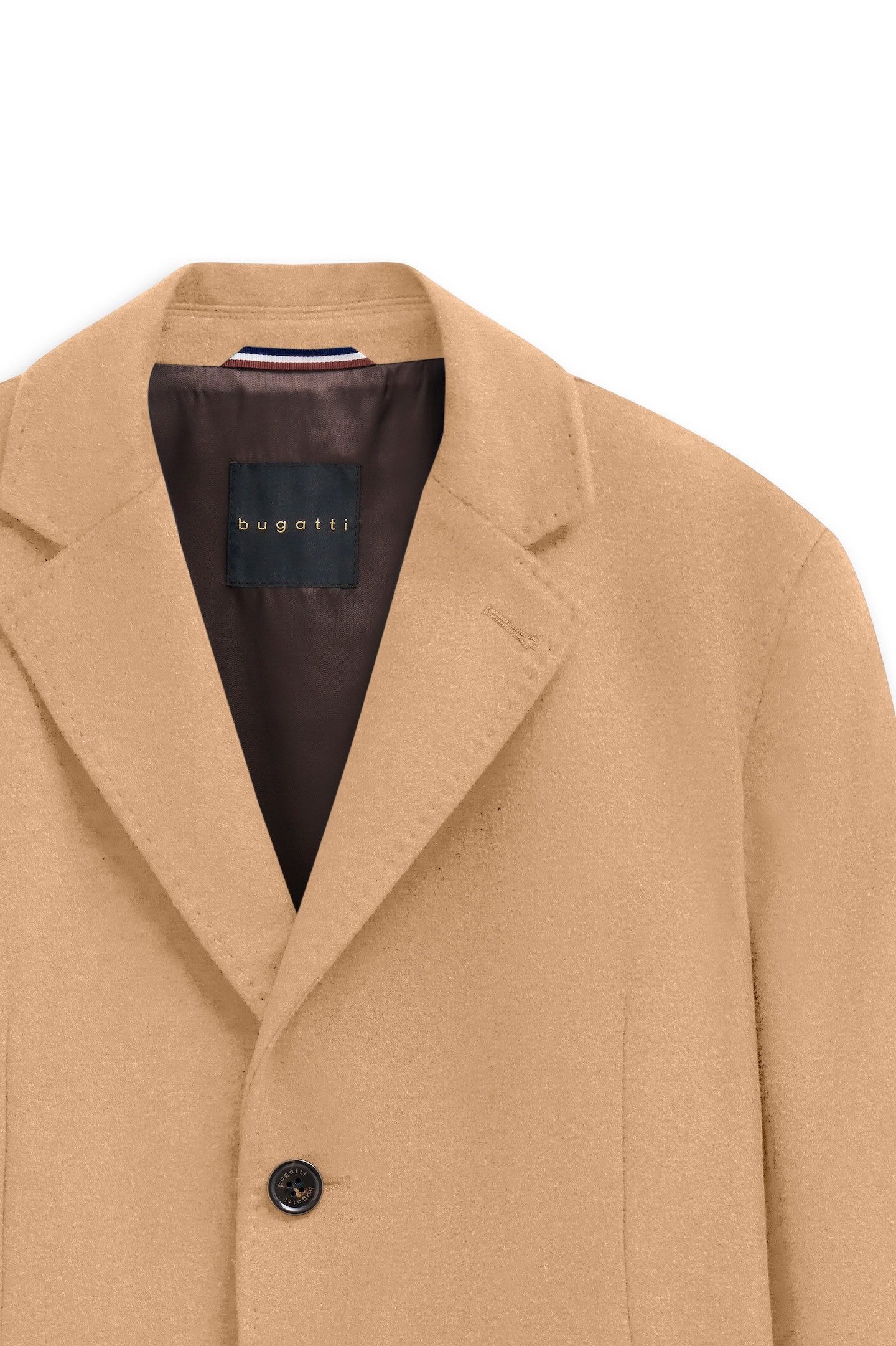 bugatti Kurzmantel Kaschmir im Modern Fit mit Knopfleiste