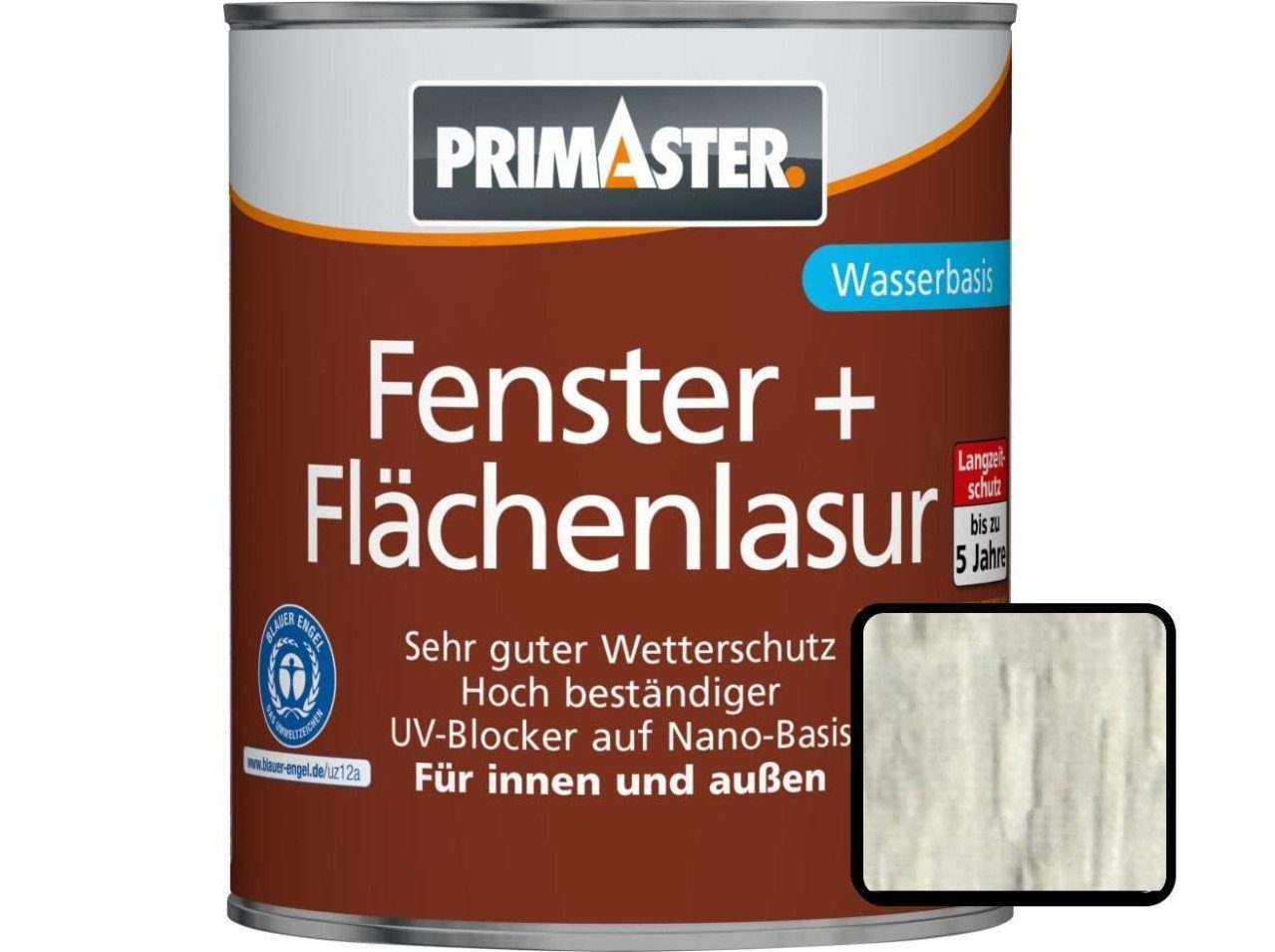 Lasur Primaster Fenster und Flächenlasur 2,5 L weiß
