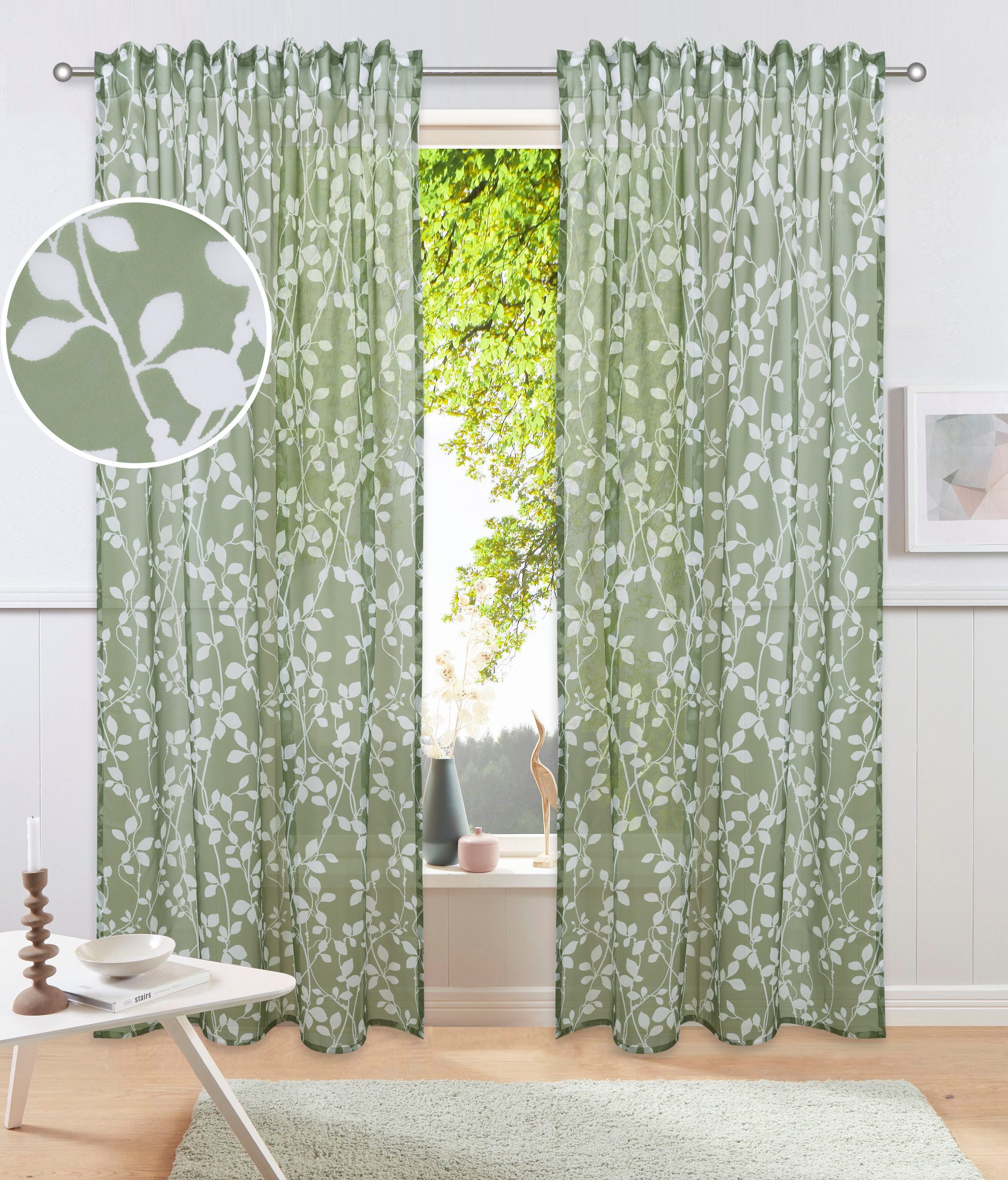 my home Gardine Issoire (1 St), Multifunktionsband, transparent, Wohnzimmer günstig online kaufen