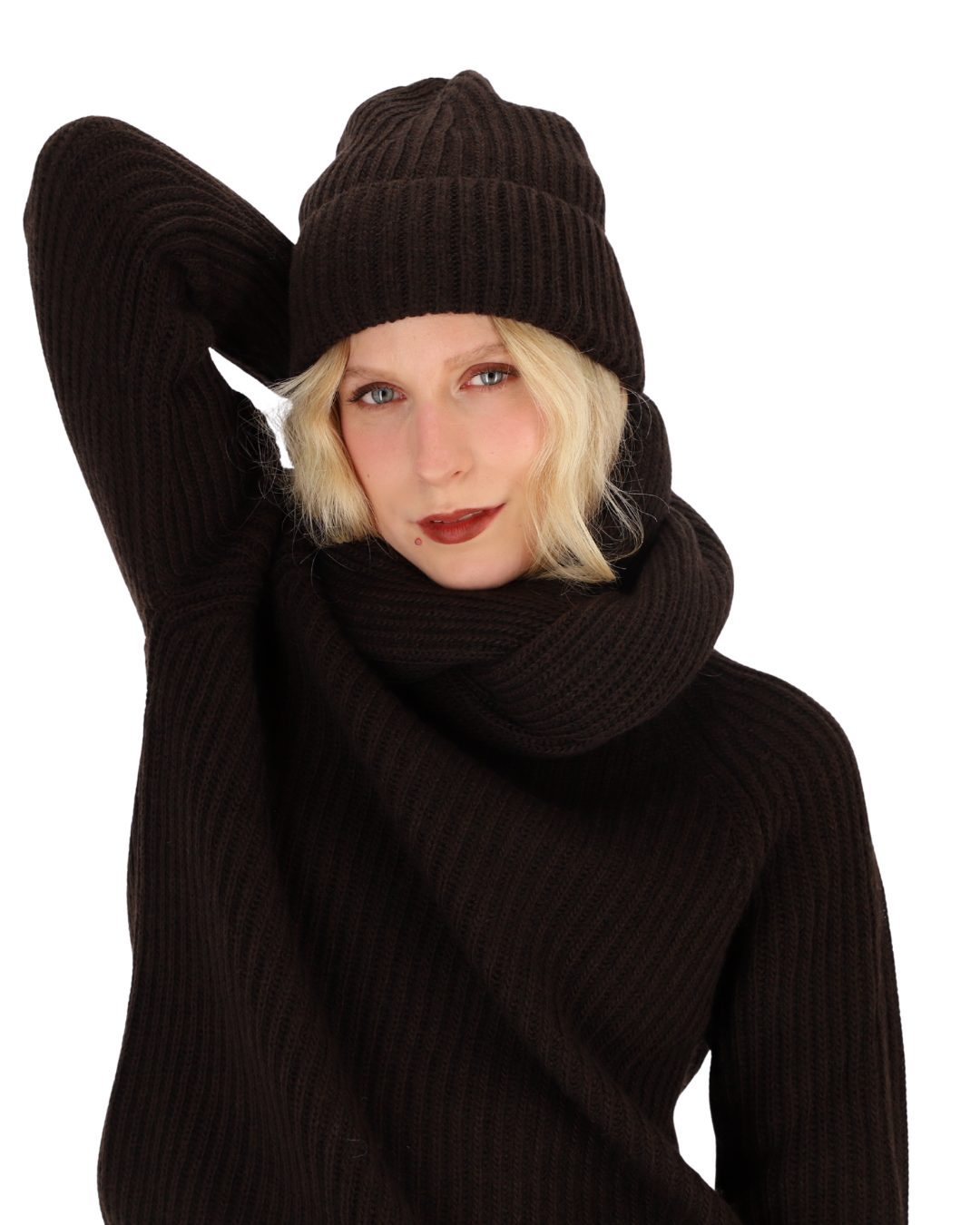 Strickschal Schal mit Rippe