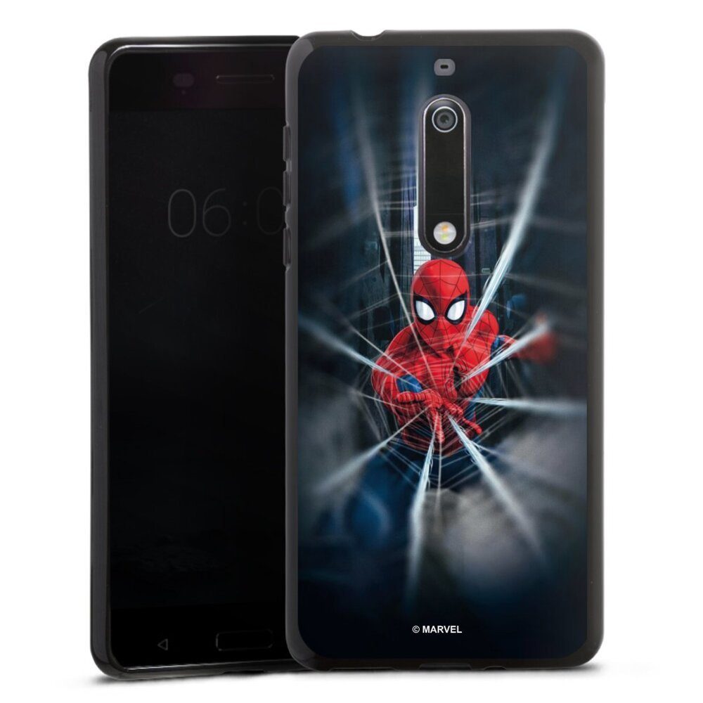 DeinDesign Handyhülle Marvel Spider-Man Kinofilm Spider-Man Webs In Action, Nokia 5 Silikon Hülle Bumper Case Handy Schutzhülle Smartphone Cover
