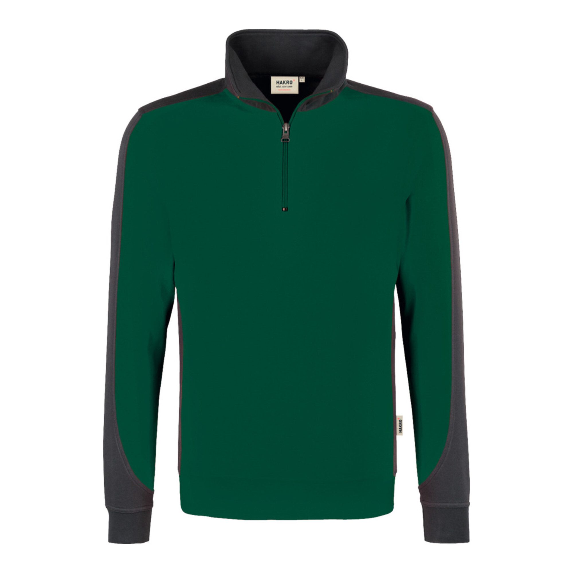 Hakro Hemd & Shirt Hakro Zip-Sweatshirt Contrast Performance, tanne, Unisex-Größe: S