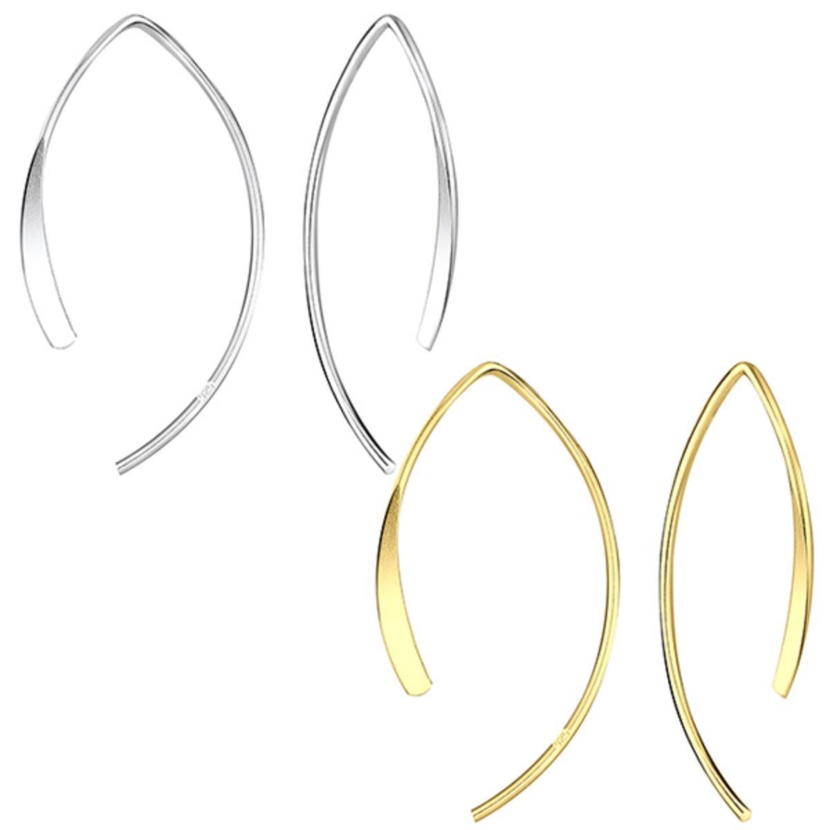 Order & Smile Schmuck Paar Ohrhänger Durchzieher Ohrhänger: Ohrringe Silber 925 – Bild 2 von 3