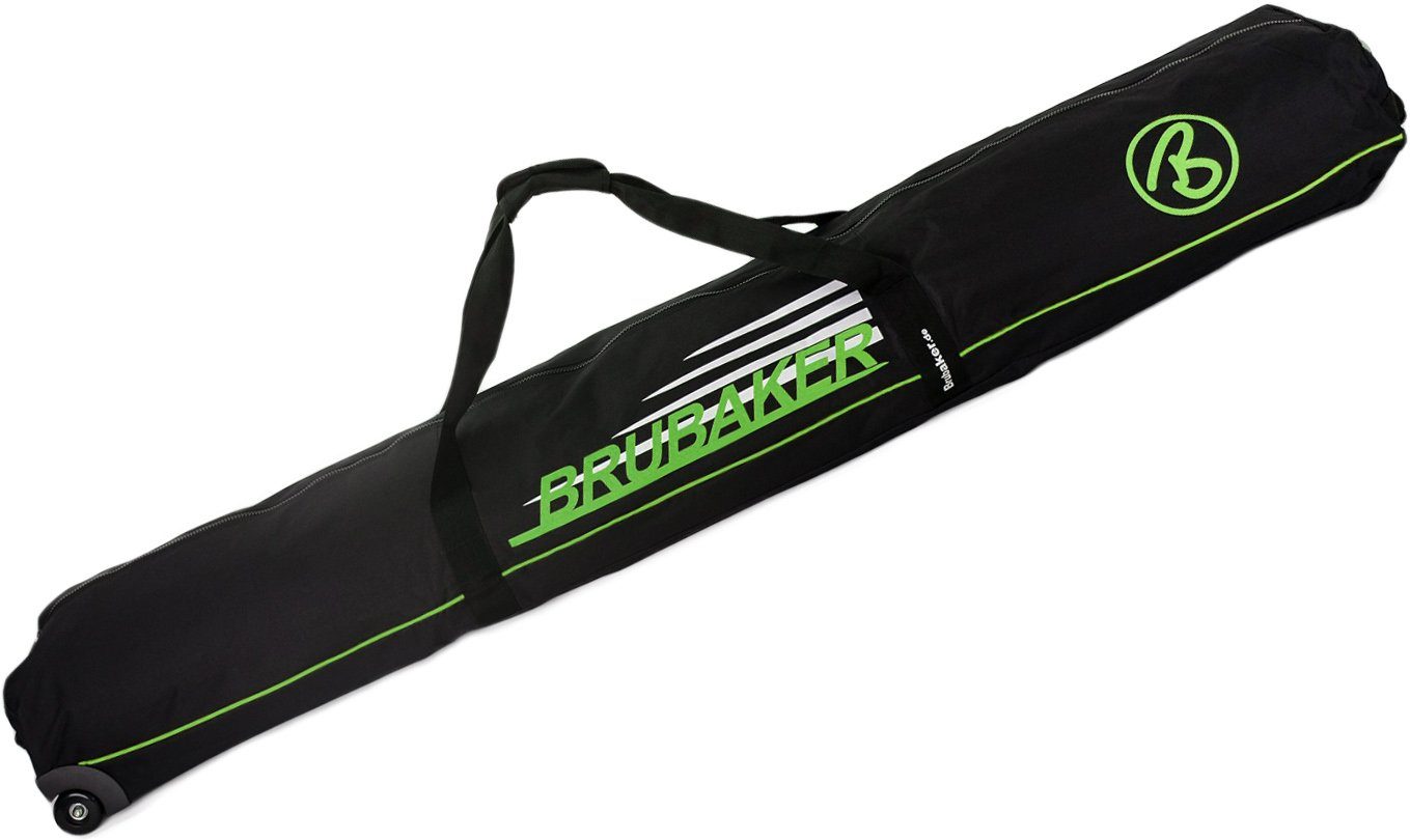 BRUBAKER Skitasche Race Champion Ski Tasche (gepolsterter Skibag für Skier und Skistöcke, 1-tlg., reißfest und schnittfest), Skisack mit Zipperverschluss und Rollen, für 2 Paar Ski und Stöcke