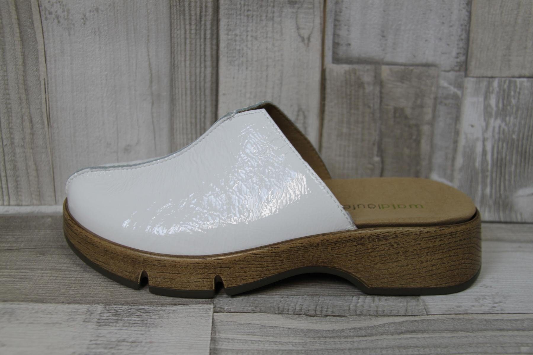 Waldläufer Waldläufer Damen Clog H-Akira weiß-lack, herausnehmbare Innensohle 40 Pantolette