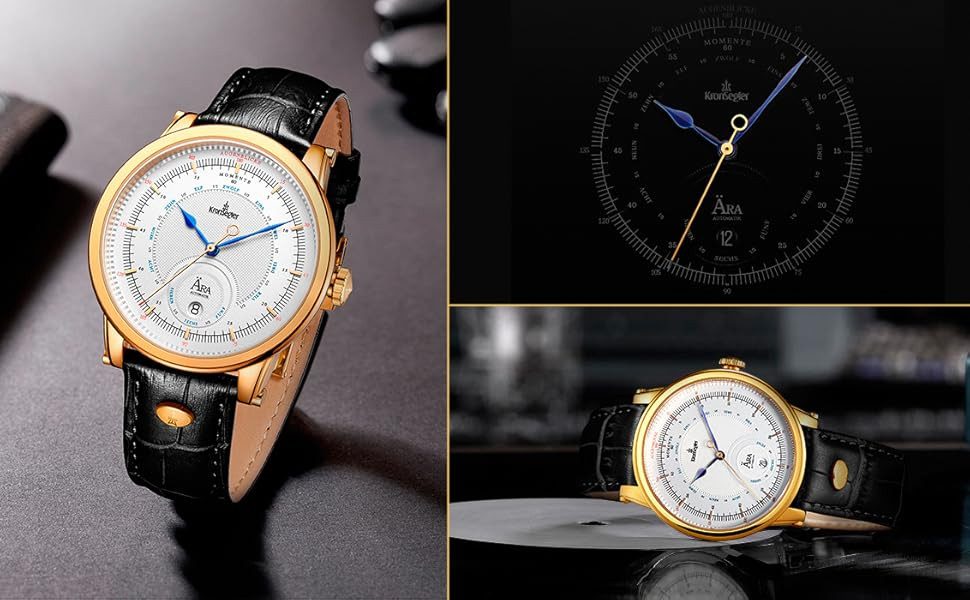 Kronsegler Automatikuhr Ära (Aera) Herren Armbanduhr, mit Saphirglas