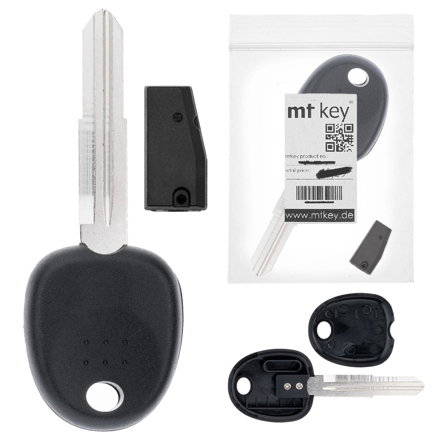 mt-key Schlüsseltasche Auto Schlüssel HYN6 + ID60 80Bit T16 Keramik Transponder (Set), für Hyundai H1 / I800 (06-10)