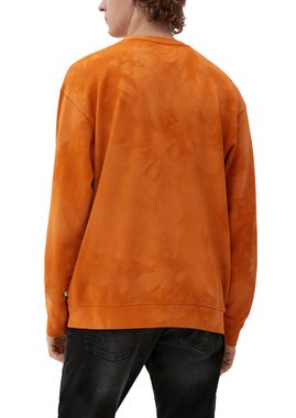 QS Sweatshirt Sweatshirt in Batik-Optik Stickerei