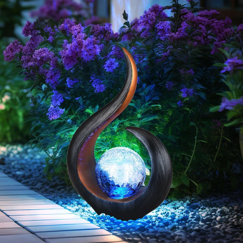 GLOBO LIGHTING LED Solarleuchte, LED-Leuchtmittel fest verbaut, Farbwechsel, Solarlampen für Außen zum stellen LED Solar Garten LED