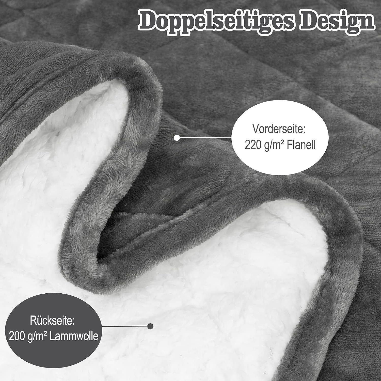 Woltu Gewichtsdecke, Bezug: Flanell Sherpa, Therapiedecke, günstig online kaufen