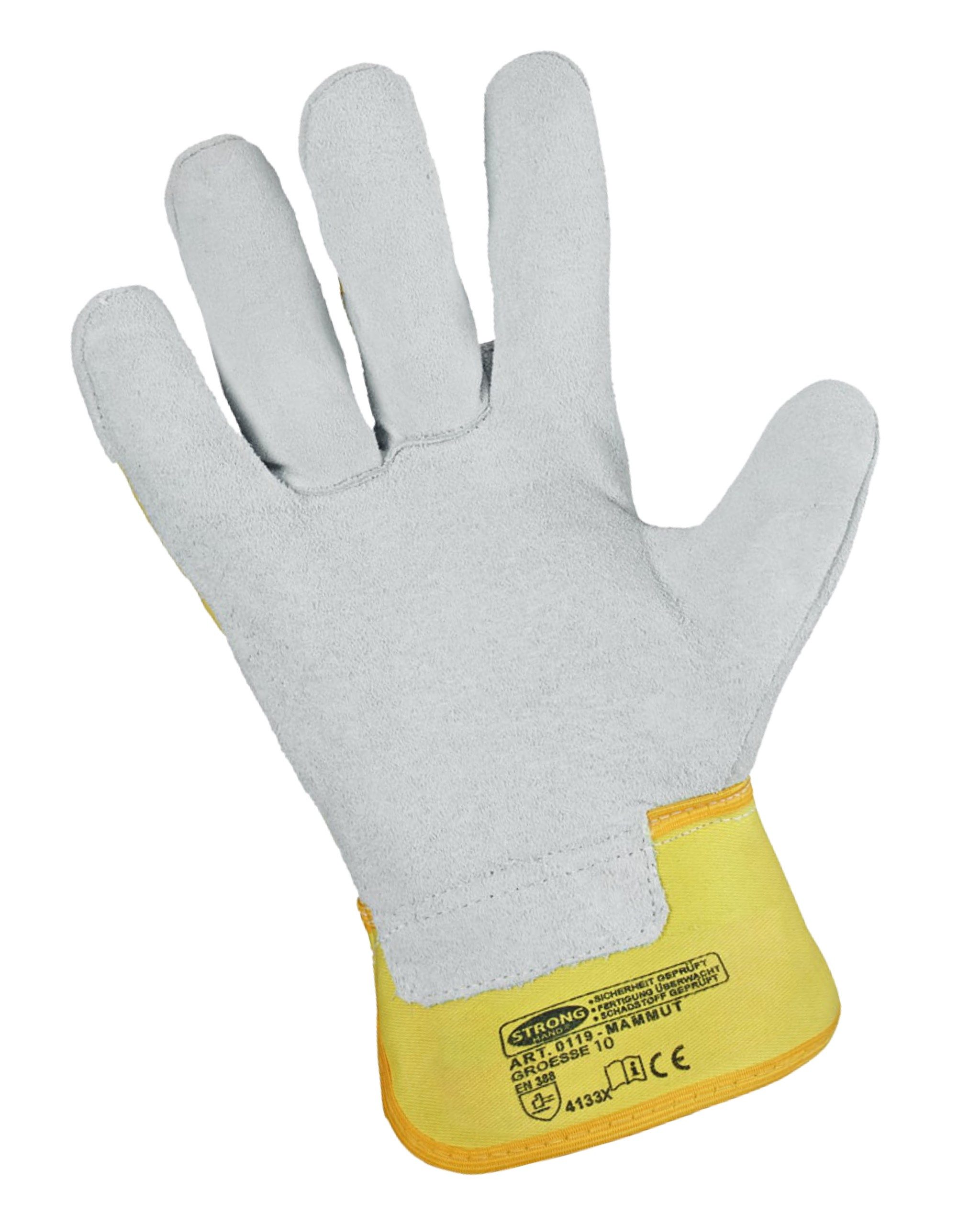 Stronghand Leder-Arbeitshandschuhe Stronghand Mammut Arbeitshandschuhe (1 Paar Atronghand Mammut Leder-Arbeitshandschuhe) EN388 - 4133X