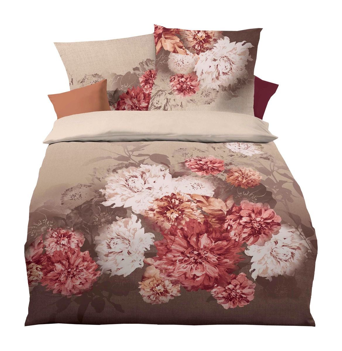 Kaeppel Bettwäsche Kaeppel Mako Satin Bettwäsche 2 tlg. 135x200cm Flamenco günstig online kaufen