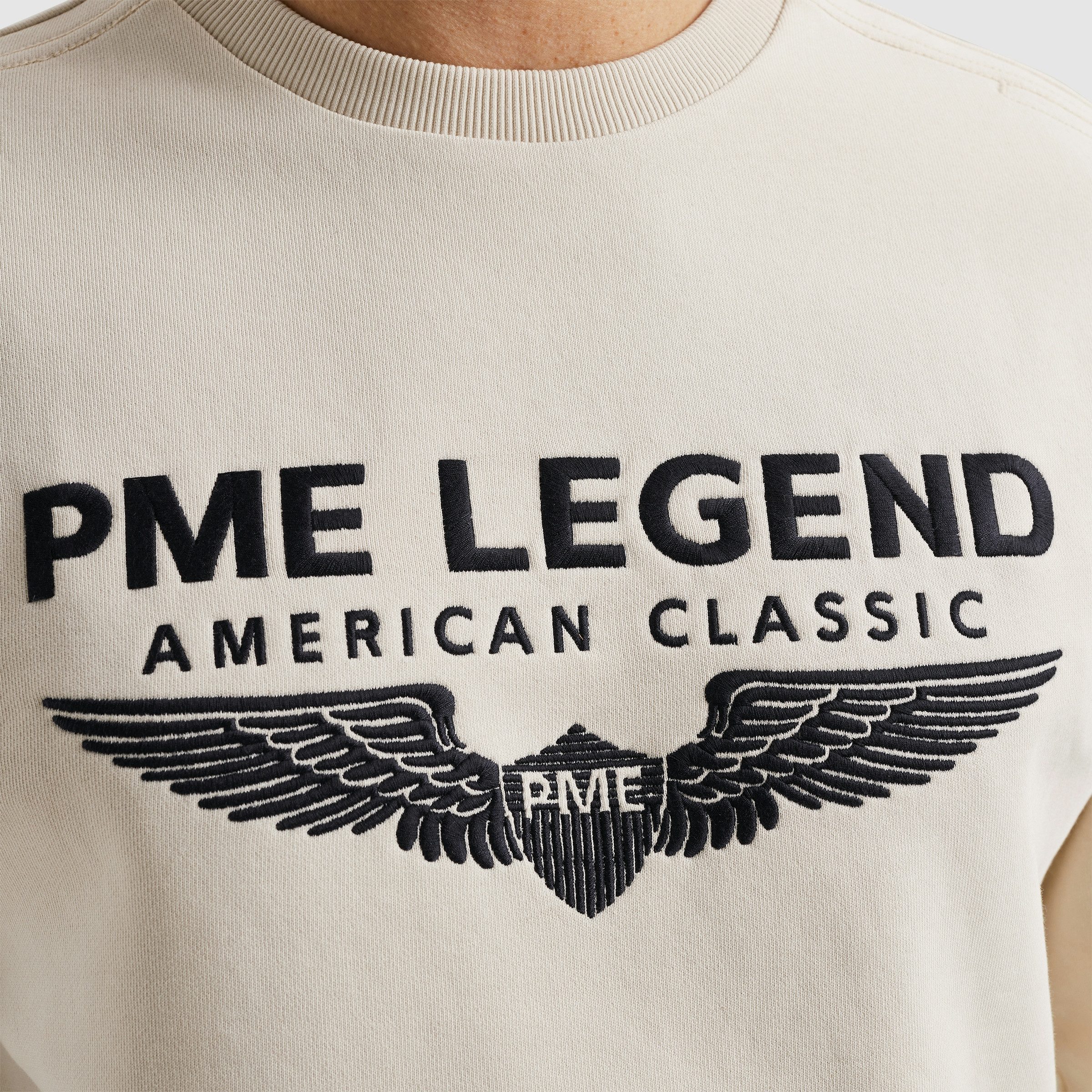 PME LEGEND Sweatshirt Crewneck soft terry with logo mit Logo Stickerei