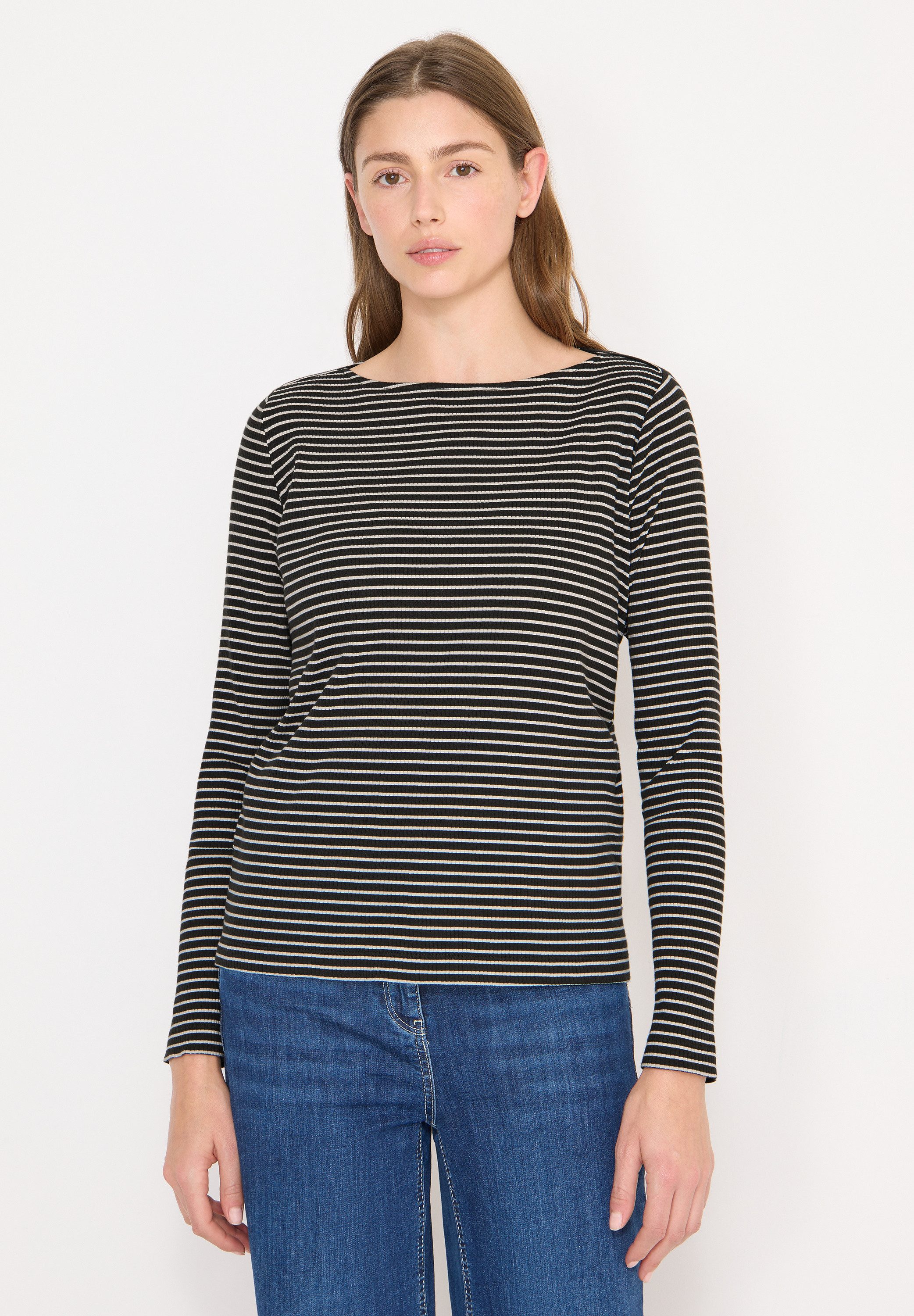 CECIL Langarmshirt mit U-Boot-Ausschnitt