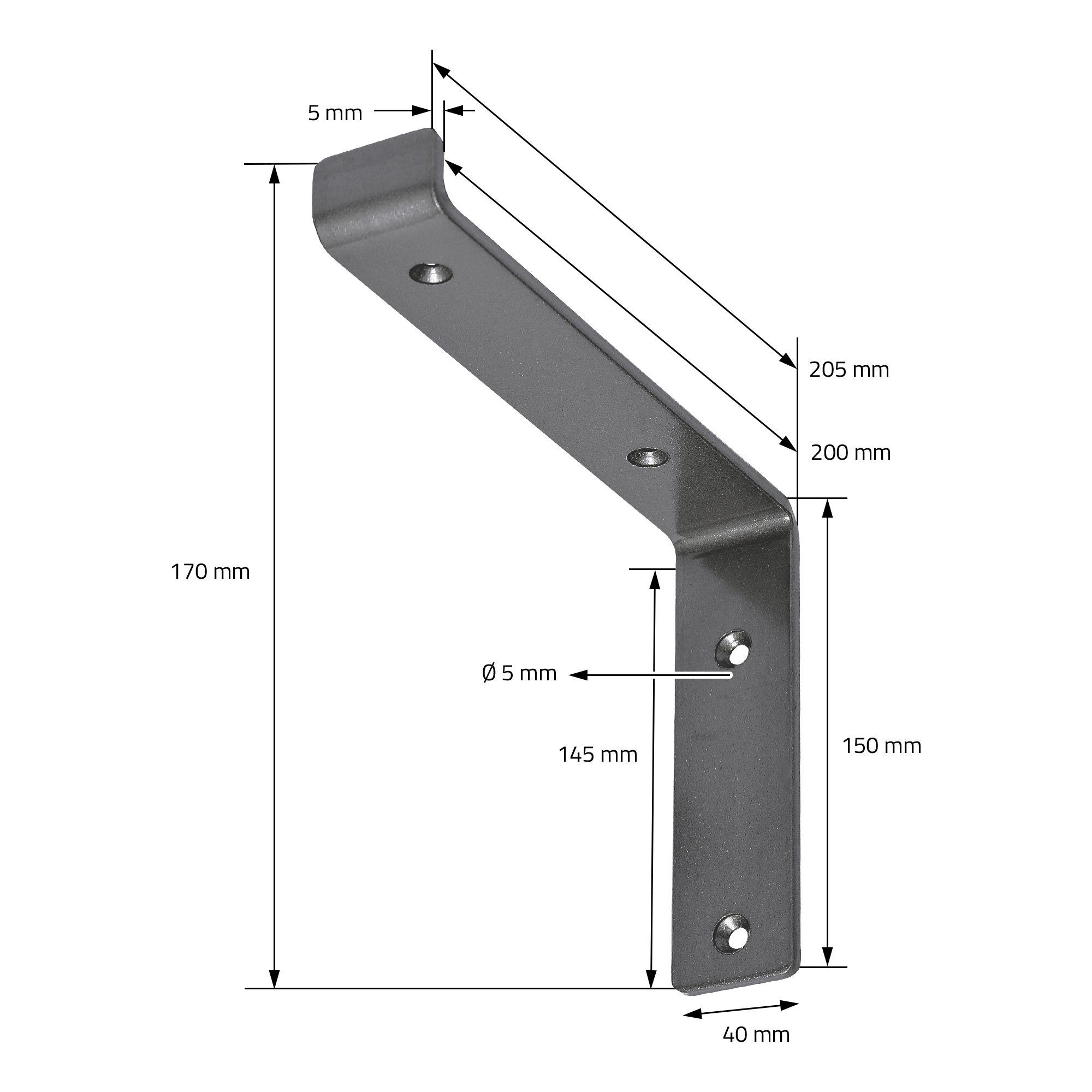 Schrauben mit ML-DESIGN Regalträger Regalwinkel Regalhalterung Metall Regal Wandhalterung, Industrielle Industriell 20x4x14,5cm Stück 2 L-Form Grau