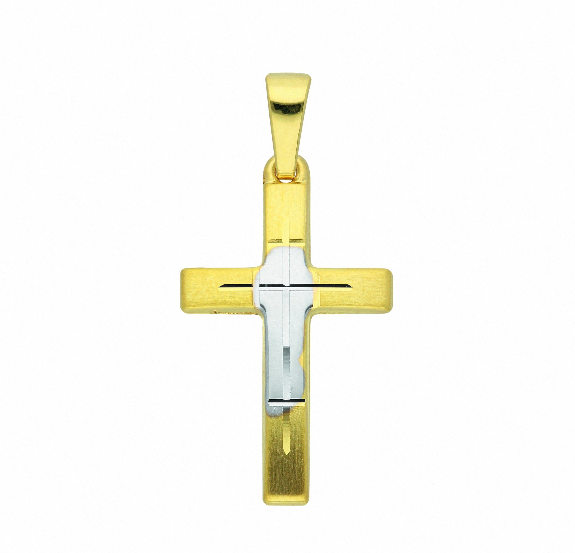 Adelia´s Kette mit Anhänger Anhänger, 585 Halskette Set mit - Schmuckset Gold Kreuz