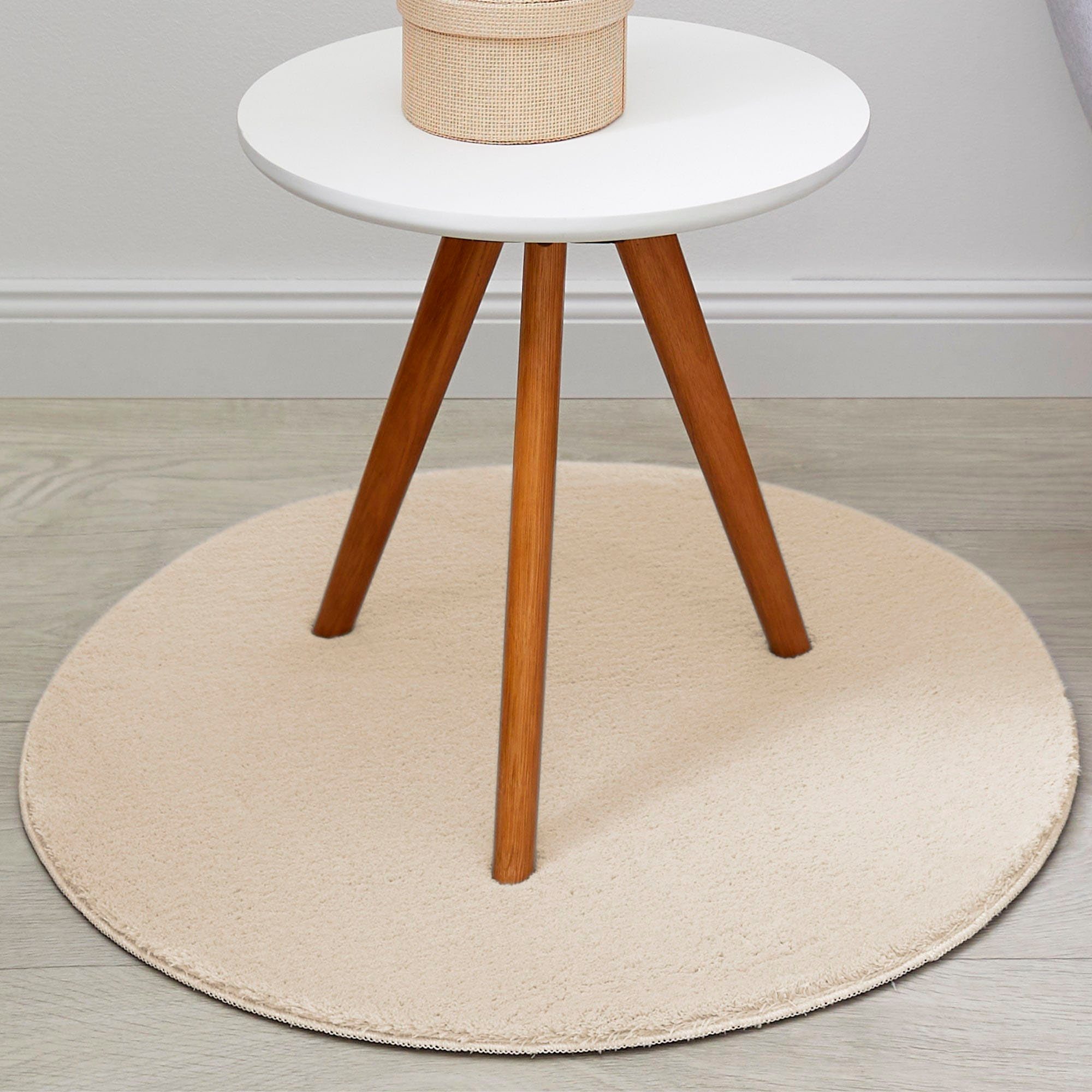 Andiamo Teppich Arezzo, rund, Höhe: 16 mm, Uni Farben, weicher Flor, waschbar, ideal im Wohnzimmer & Schlafzimmer