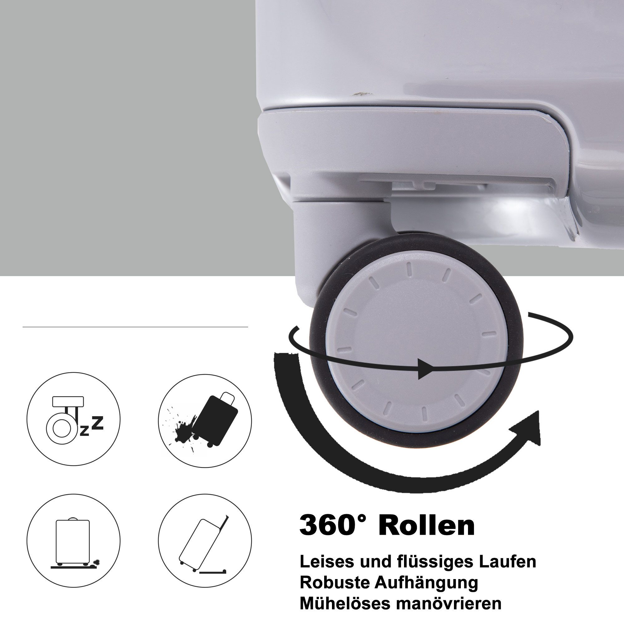 Travelhouse Hartschalen-Trolley capri, 4 Rollen, PC Hartschale, USB + USB C Anschluss, Rollenbremse