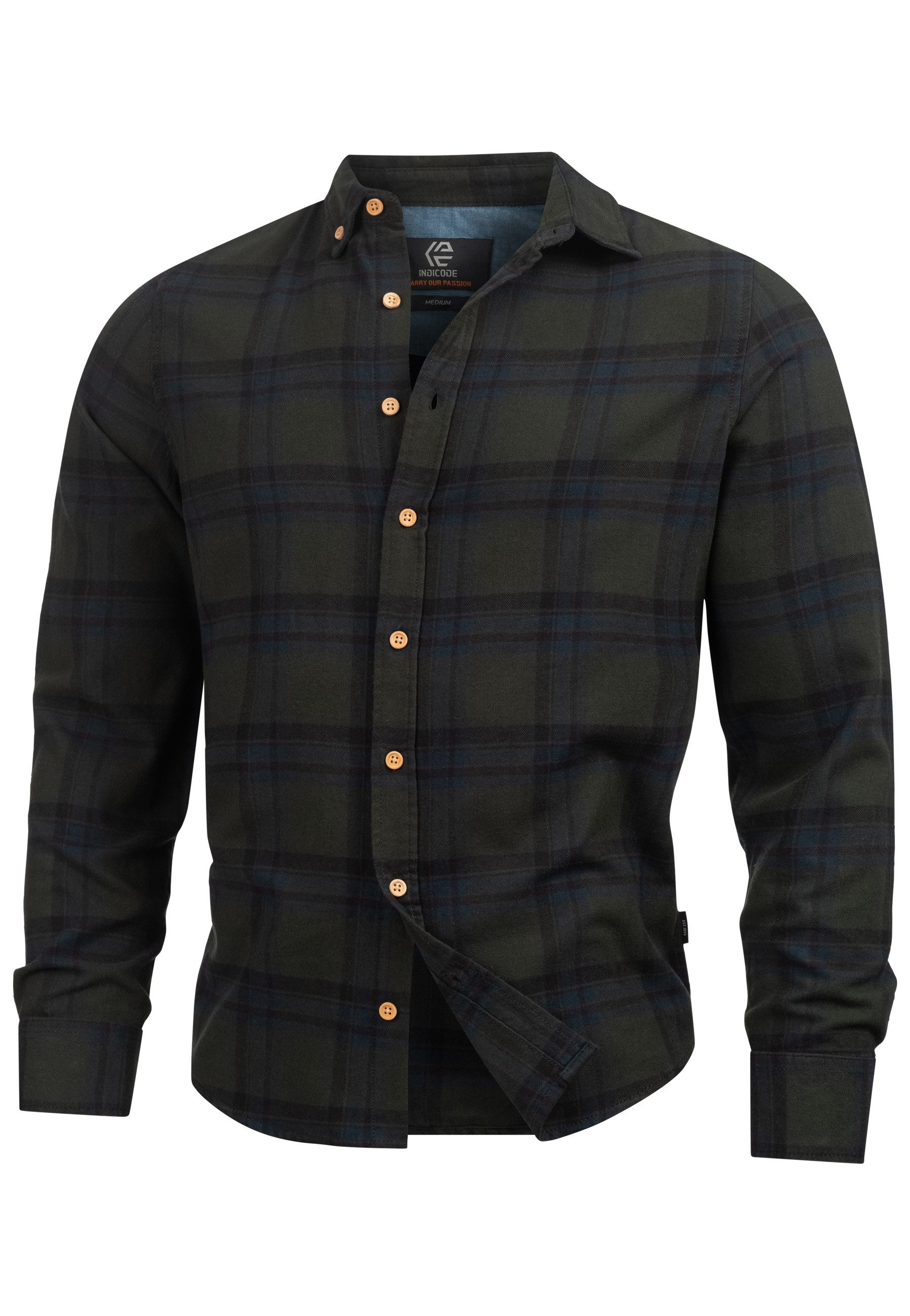 Indicode Langarmhemd Herren Riverside Herrenhemd Langarm Langarmhemd mit Bu günstig online kaufen
