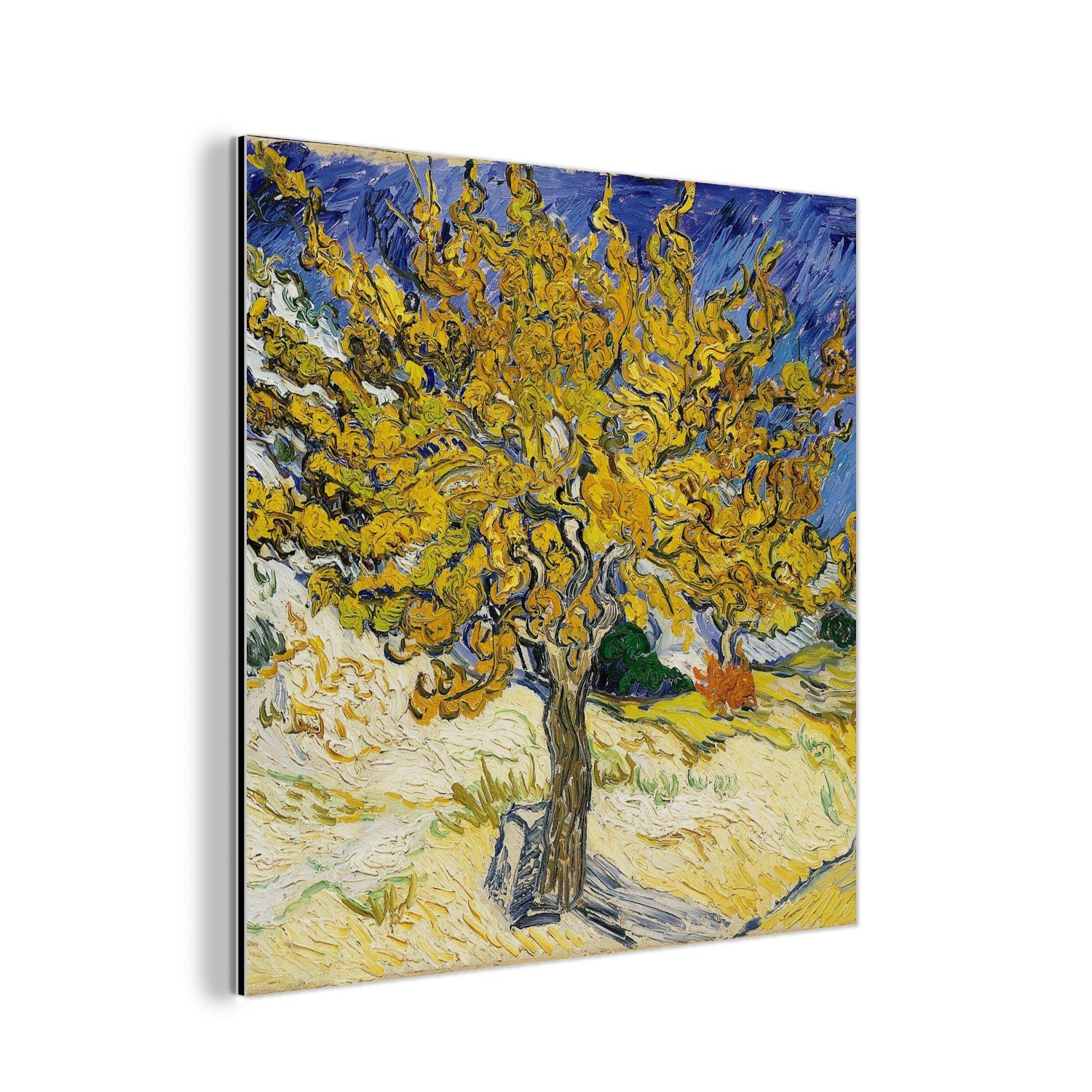 van St), deko Metallbild Aluminium Gemälde aus MuchoWow Metall, (1 - Vincent Gogh, Alu-Dibond-Druck, Maulbeerbaum