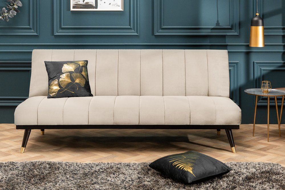 riess-ambiente 3-Sitzer PETIT BEAUTÉ 180cm champagner / schwarz, Einzelarti günstig online kaufen