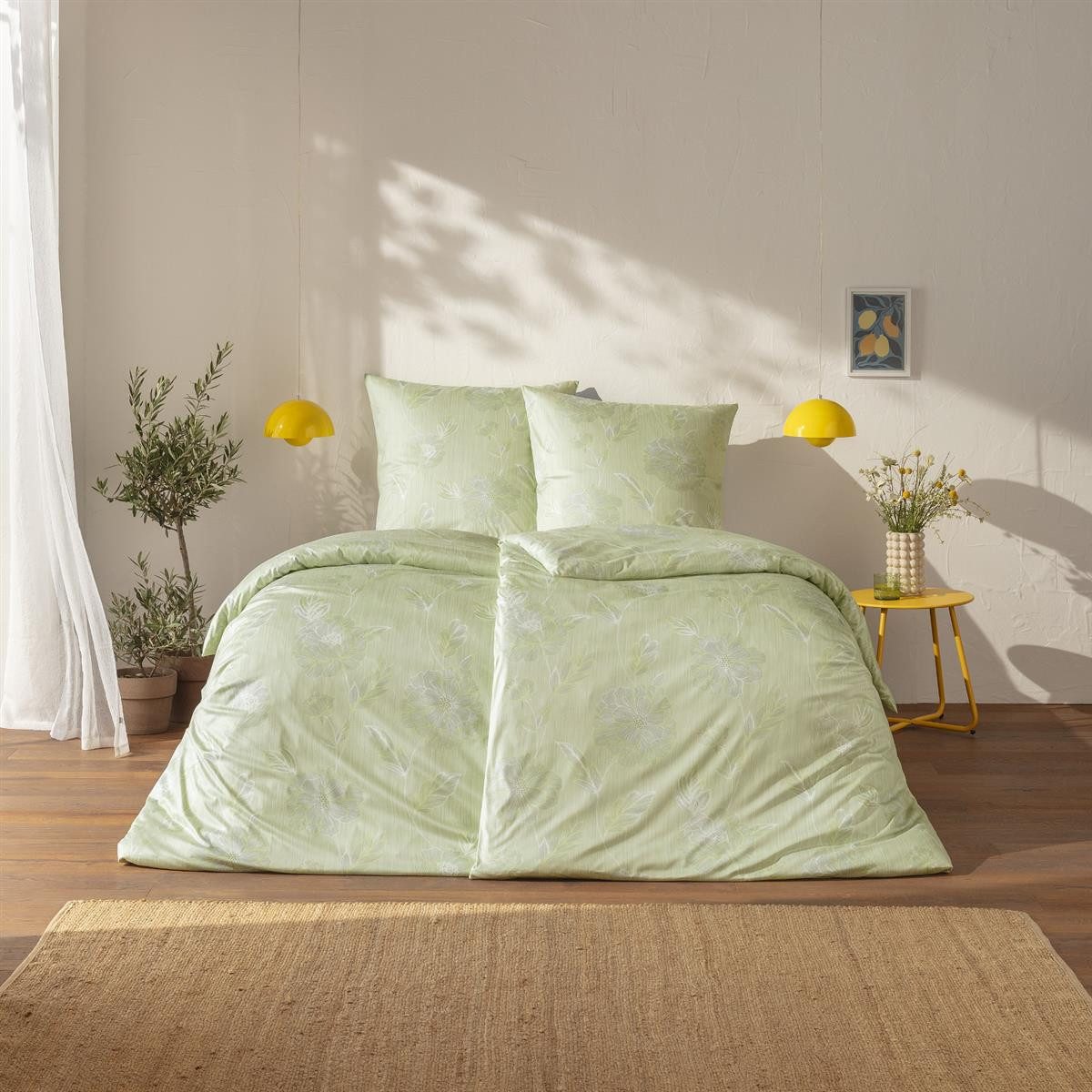 Estella Bettwäsche Estella Interlock Jersey Bettwäsche Edessa 6759-565 verde grün 135x200, 2 teilig