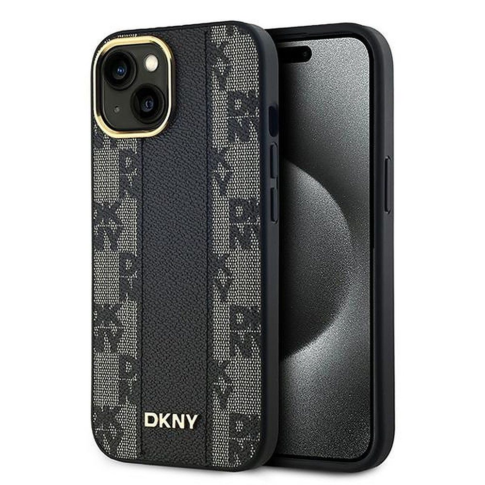 DKNY Handyhülle Schutzhülle Magnethülle Smartphonehülle 6,1", MagSafe-kompatibel, Karomuster, Kunstleder