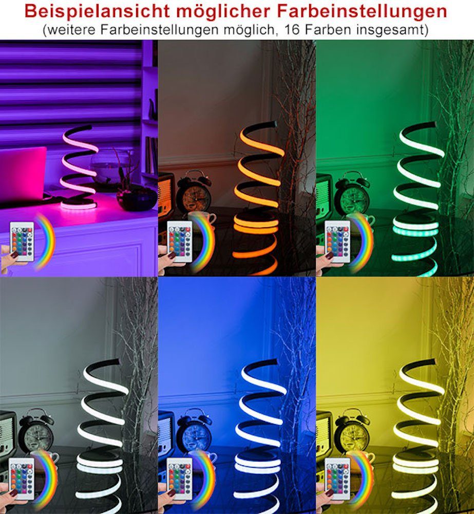 Tischleuchte Multicolor Feldmann-Wohnen Vermeer, LED-Streifen 15x15x35cm, schwarz