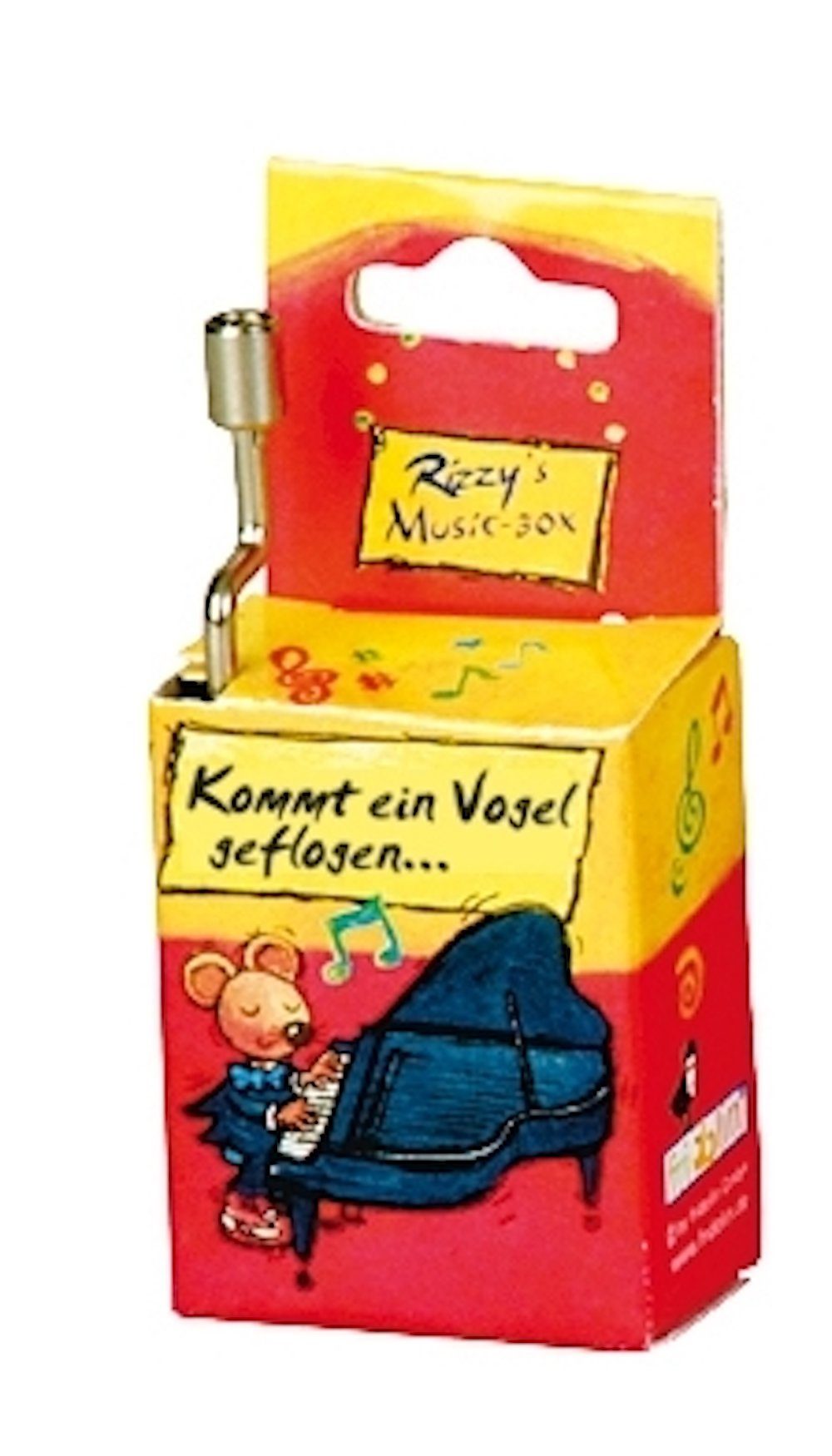 Fridolin Spieluhr Kurbel-Spieldose Melodie "Kommt ein Vogel geflogen" Rizzy's Music-Box, (Set, 1-tlg), hochwertiges 18 - Ton Spielwerk mit Handkurbel
