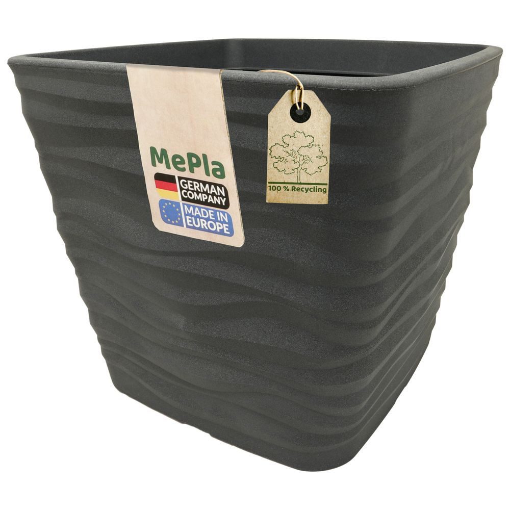 Blumentopf MePla Blumentopf Bolzano 27x27cm Anthrazit, frostfester Kunstoff