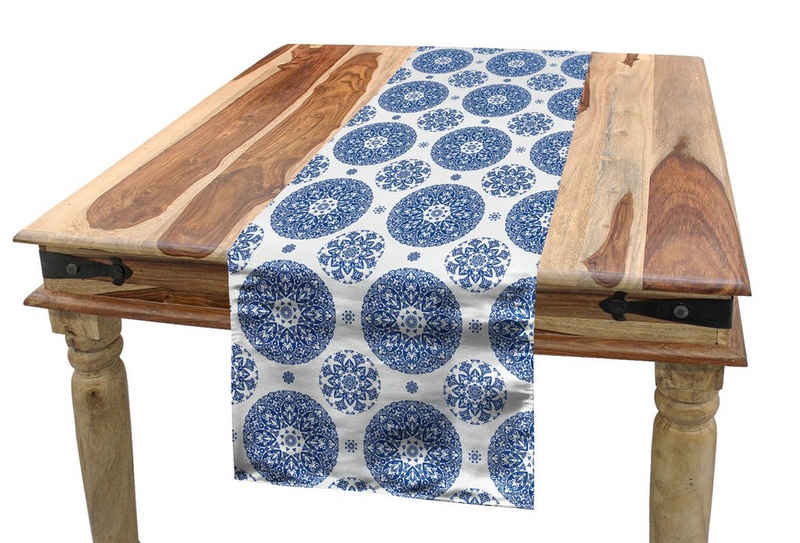 Abakuhaus Tischläufer Esszimmer Küche Rechteckiger Dekorativer Tischläufer, Paisley Vintage Französisch Blau