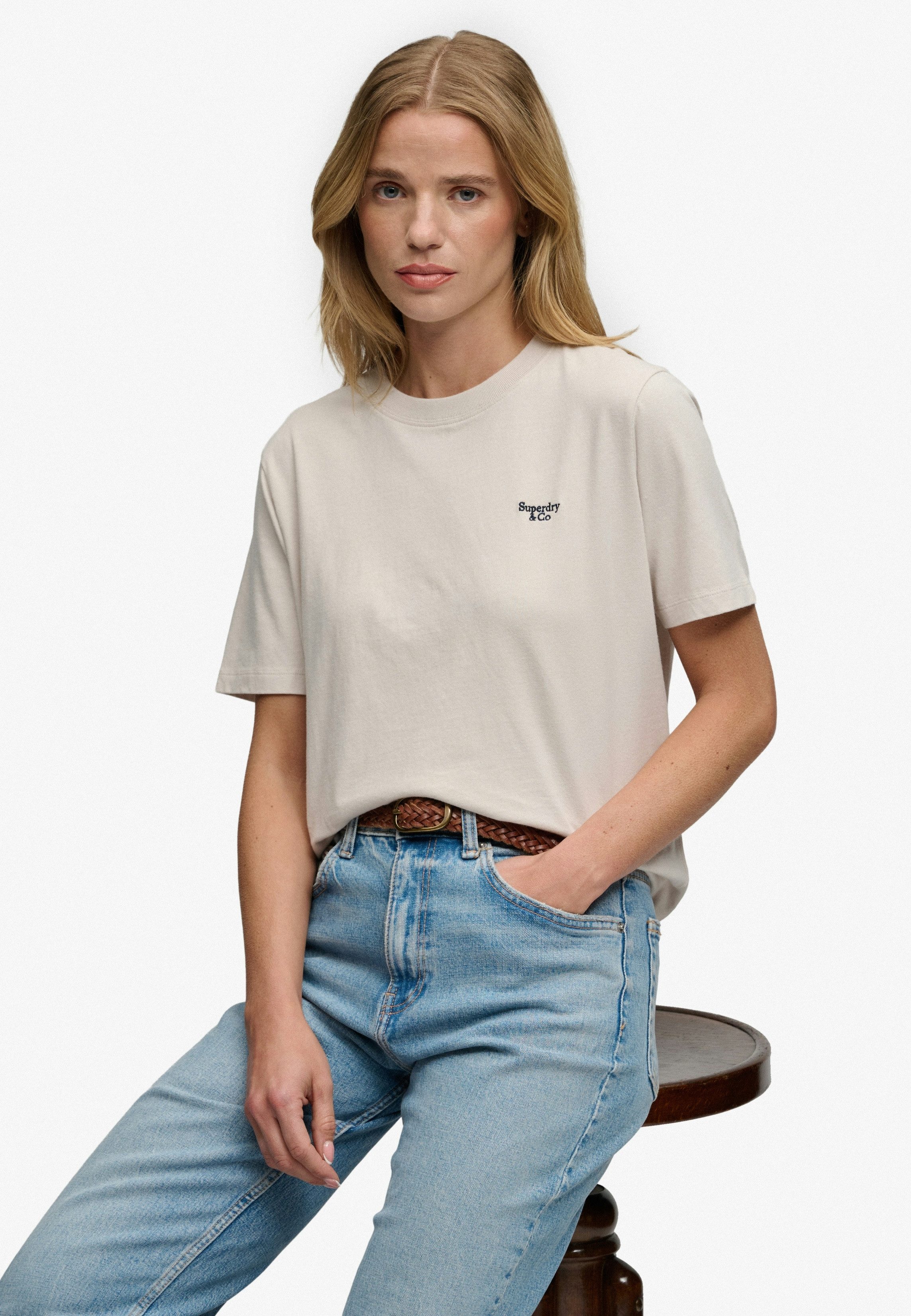 Superdry T-Shirt SIGNATURE EMB TEE Baumwolle, relaxed fit