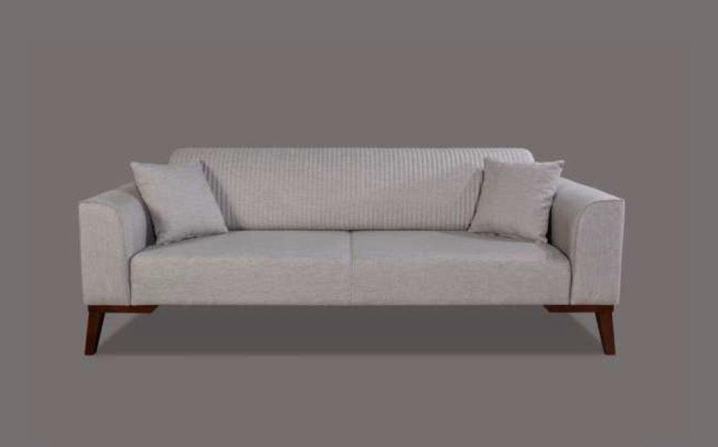 JVmoebel Sofa Designer Möbel Dreisitzer Sofa 3 Sitzer Luxus Textil Couchen Grau Neu