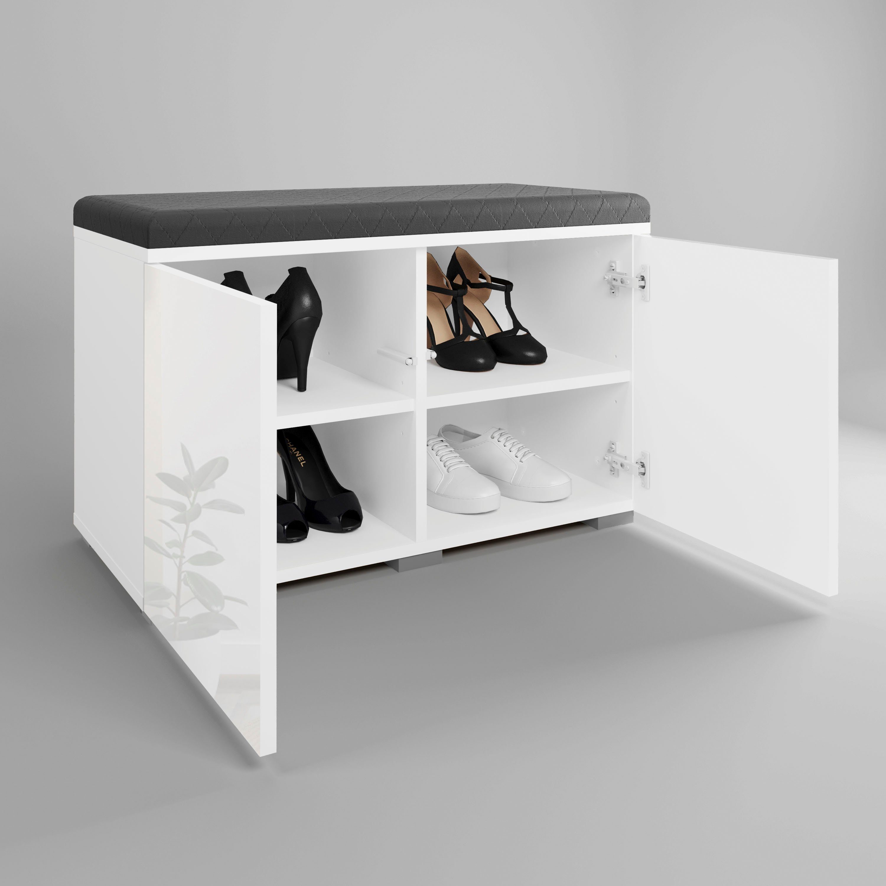 OTTO home Sitzbank Paris (inkl. Sitzkissen), moderne Truhenbank B/T/H 70x35x45, Flurbank mit Sitz aus Kunstleder – Bild 5 von 5