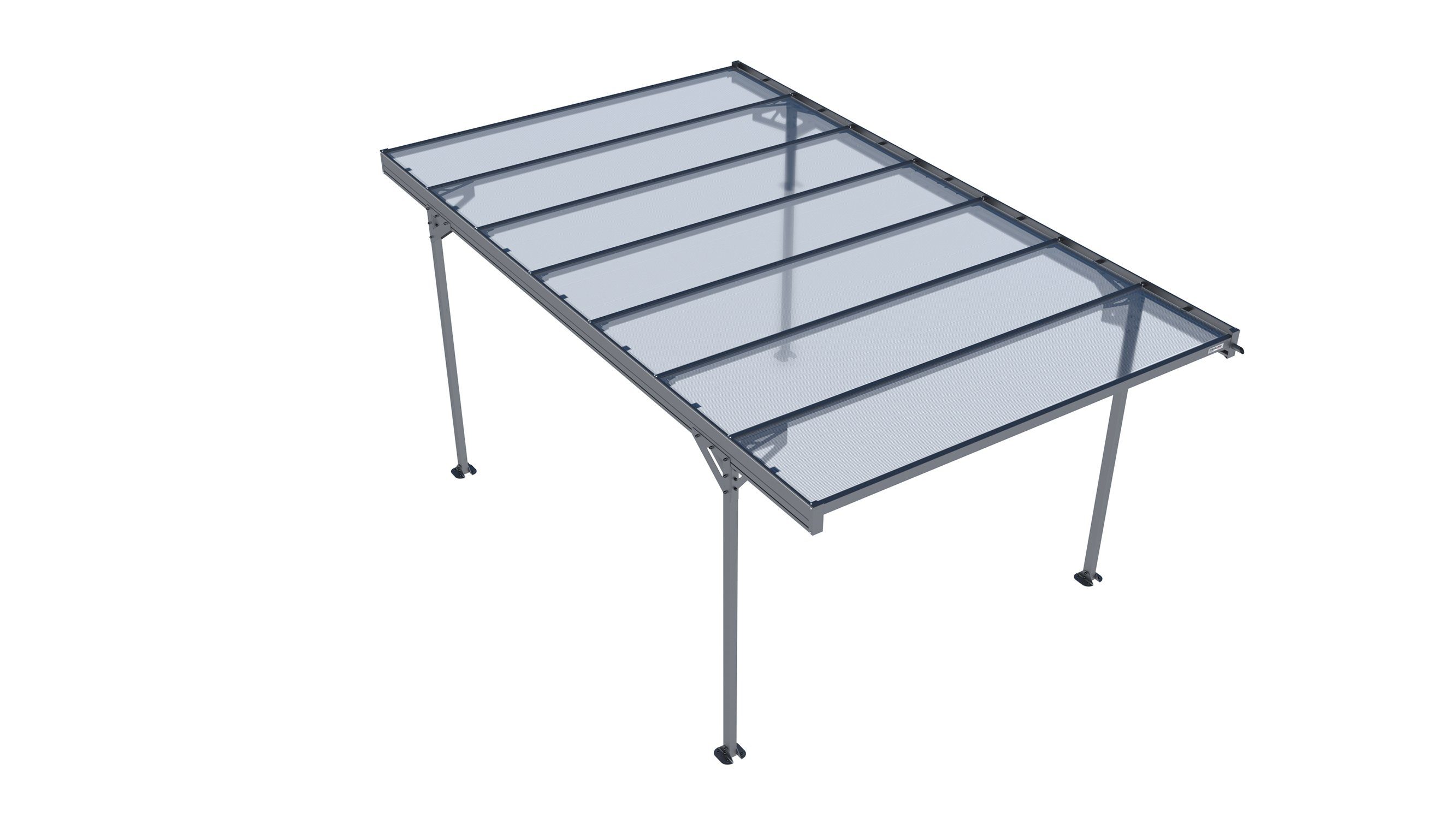 Aluminium, Trigano Dachrinnen Einzelcarport cm Mistral m2, 14.8 Carport Polycarbonat, mit Einseitig Dach 2,17 getöntem Einfahrtshöhe, aus aus geneigtes