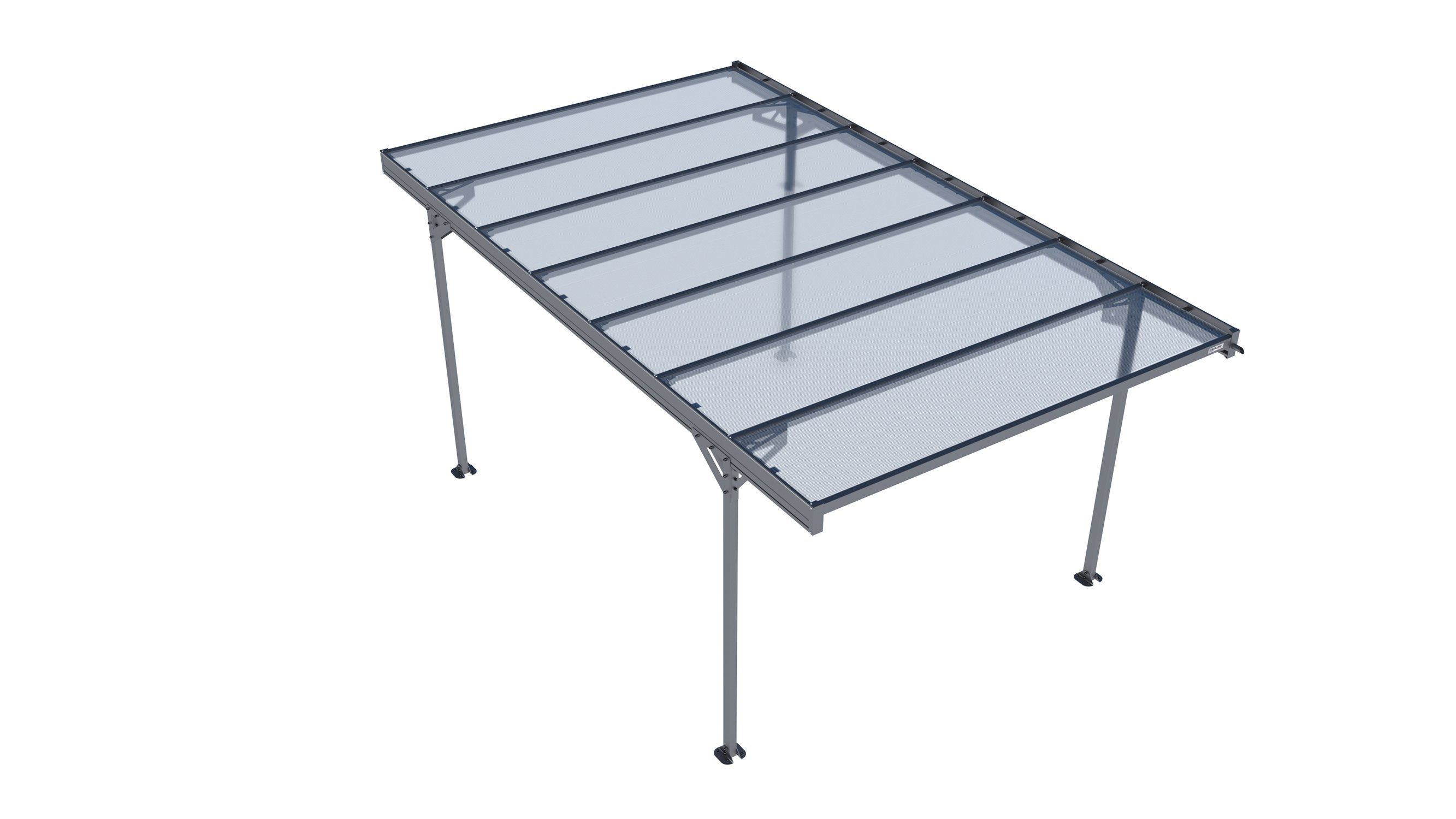 Trigano Einzelcarport Carport Mistral 14.8 m2, 2,17 cm Einfahrtshöhe,  Einseitig geneigtes Dach aus getöntem Polycarbonat, aus Aluminium, m