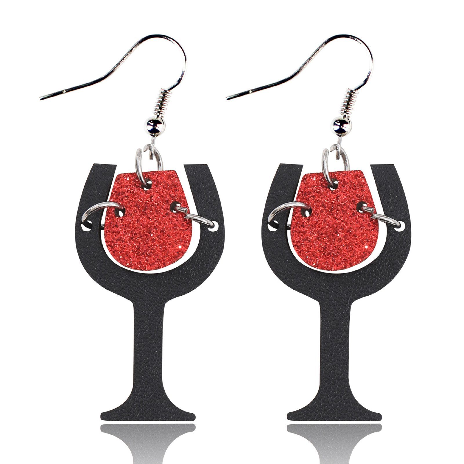 Blusmart Paar Ohrhänger Valentinstag-Weinbecher-Ohrringe, Bezaubernde Romantische Ohrringe | Ohrhänger