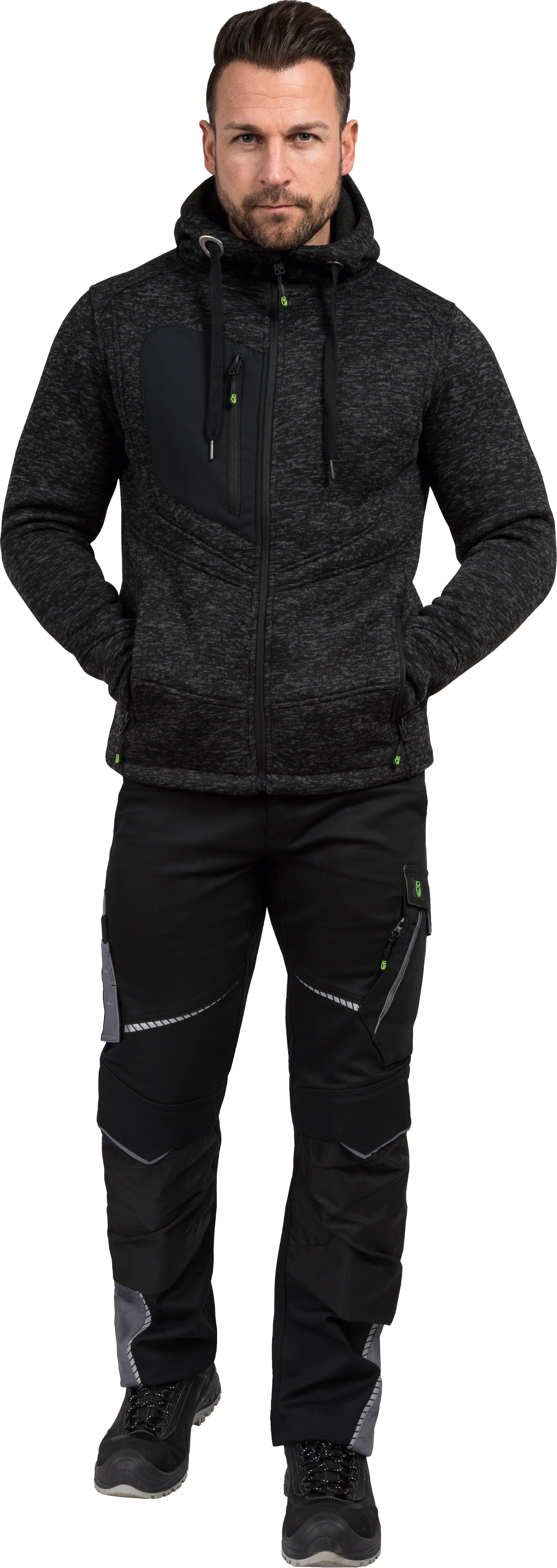 Leibwächter Kapuzenstrickjacke Casual-Line Strickjacke Unisex (Zip-Hoodie mit weicher Innenseite) Jackensaum mit Gummizug, verstellbare Kapuze mit Flachkordel – Bild 3 von 5