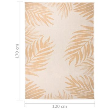 Teppich Outdoor-Flachgewebe 120x170 cm Blattmuster, furnicato, Rechteckig