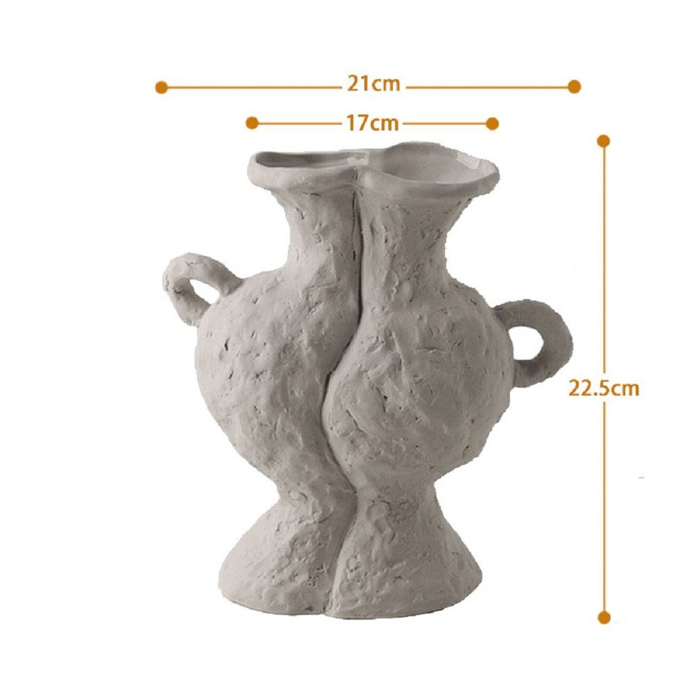 Blumenvasen Keramik Tisch handgefertigt Dekovase RAIKOU Amphora Antike, (3-Teilig)