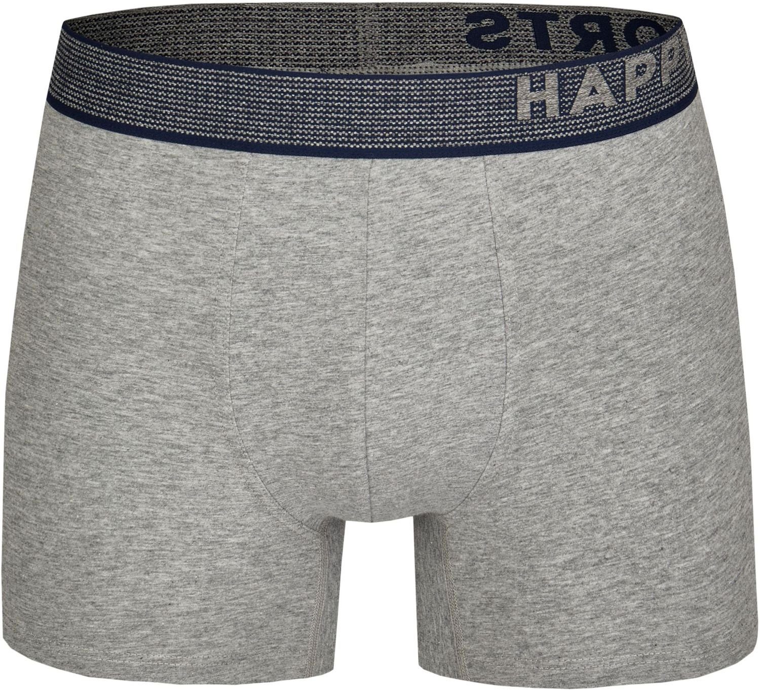 SHORTS HAPPY marine Croissants Boxershorts Jersey 2 Croissant Trunk Shorts Trunk Herren Pants (1-St) Happy grau