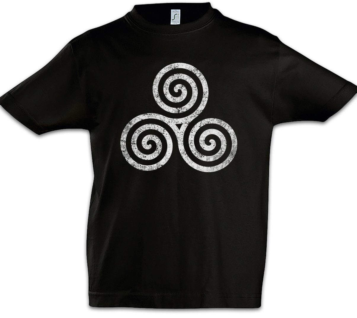 Urban Backwoods Print-Shirt Triskelion Symbol III Kinder T-Shirt Nordic Celtic Kelten Knoten Larp (1-tlg) Triskel Wikinger Runen Walhalla