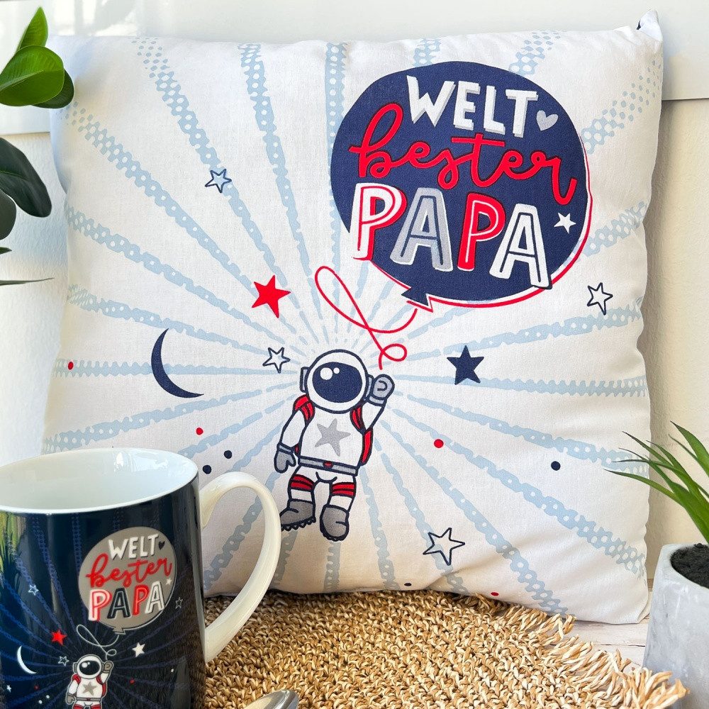 Sheepworld Baumwollkissen Baumwollkissen »WELTbester PAPA«
