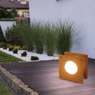 etc-shop Sockelleuchten, Leuchtmittel nicht inklusive, 4er Set Steh Lampen Außenbereich Boden Stand Leuchten Garten