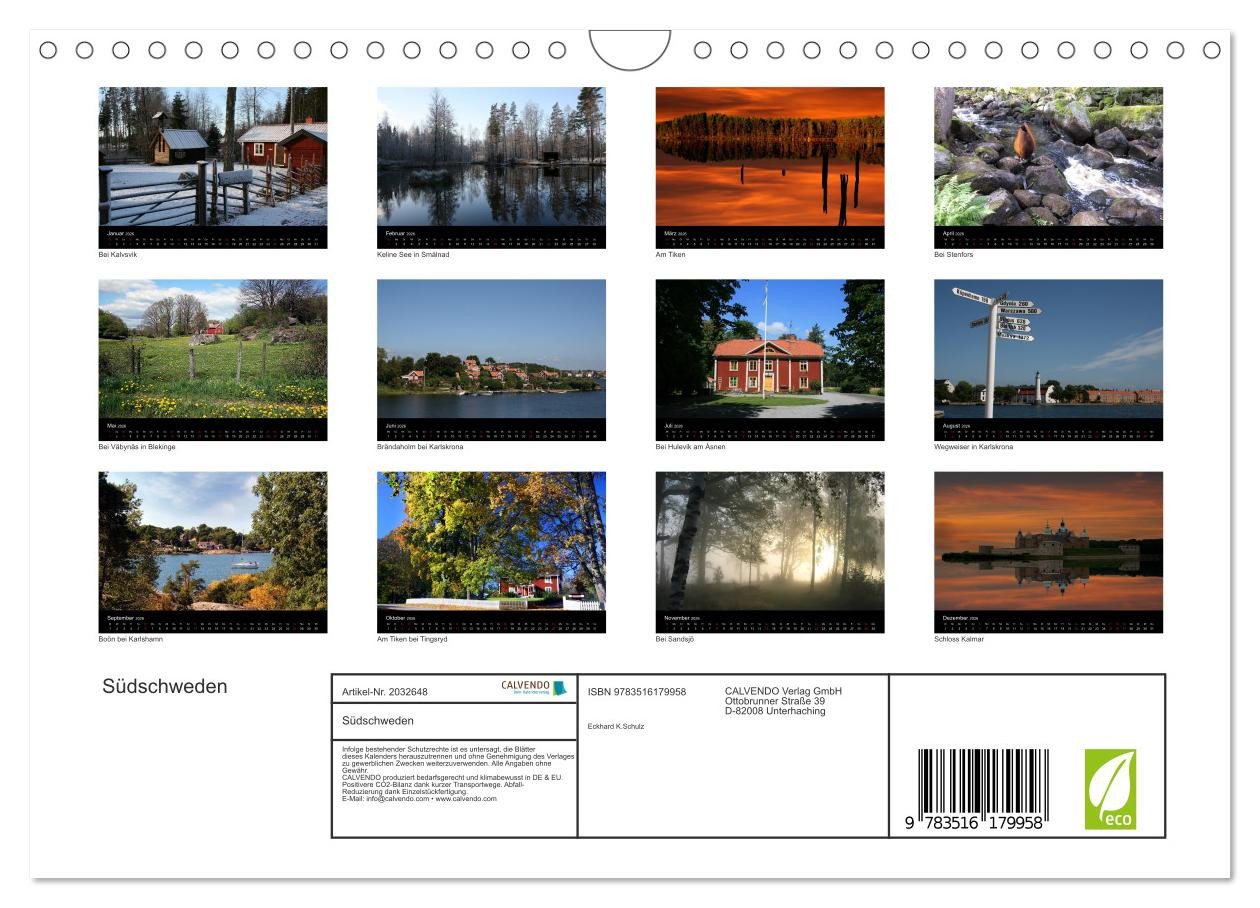 Thumbnail - CALVENDO Wandkalender Südschweden (Wandkalender 2026 DIN A4 quer), CALVENDO Monatskalender
