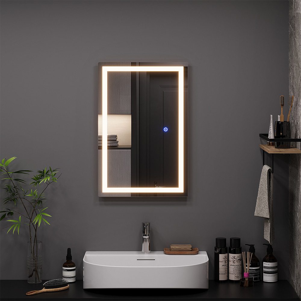 Vicco Badspiegel Miral, Glas, 40 x 60 cm mit Frontlight Beleuchtung (1-St) günstig online kaufen