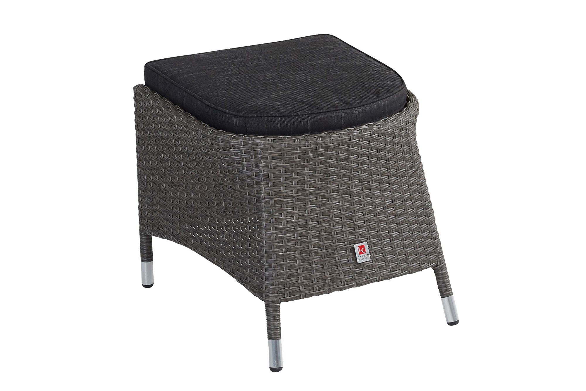 dasmöbelwerk Gartenlounge-Hocker Hocker Fußbank Kansas, grau-mix, günstig online kaufen